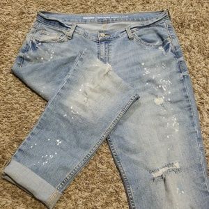 Paint splatter boyfriend jeans